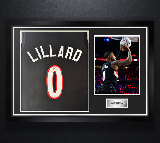 Damian Lillard Signed Portland Trail Blazers Jersey Framed JSA COA - Photo of frame