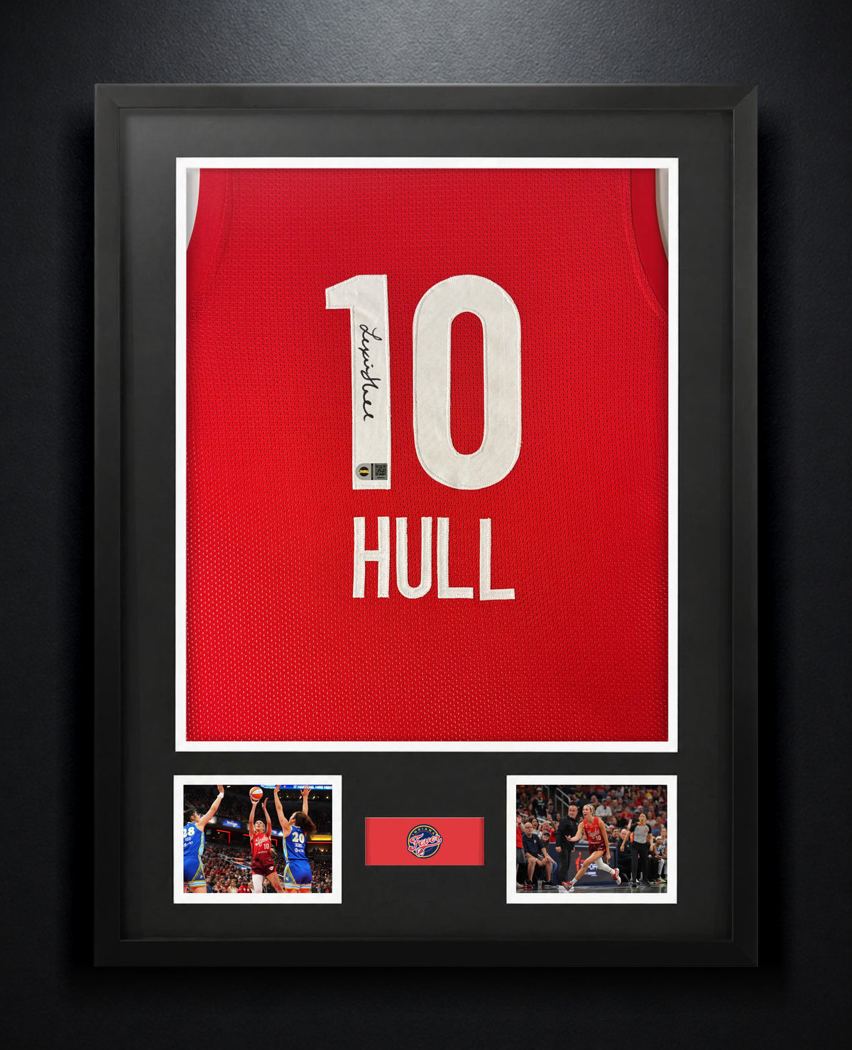 Lexie Hull Signed Indiana Fever Jersey Framed SWAU COA - Photo of frame
