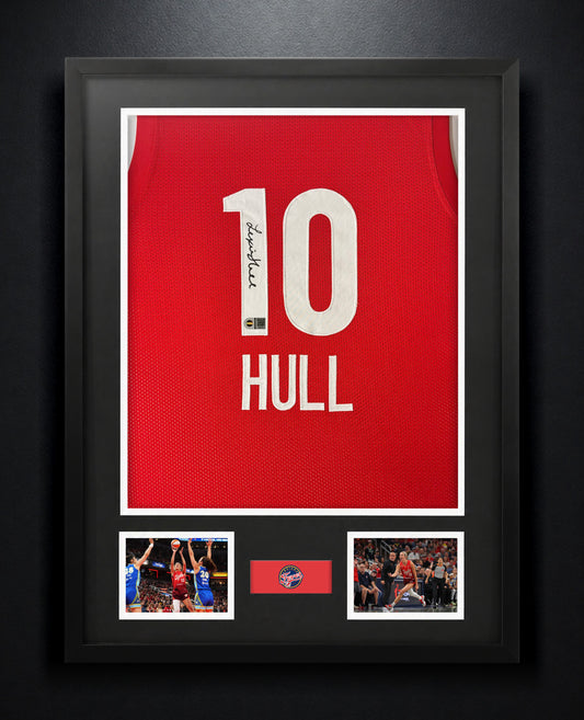 Lexie Hull Signed Indiana Fever Jersey Framed SWAU COA - Photo of frame