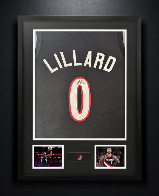 Damian Lillard Signed Portland Trail Blazers Jersey Framed JSA COA - Photo of frame