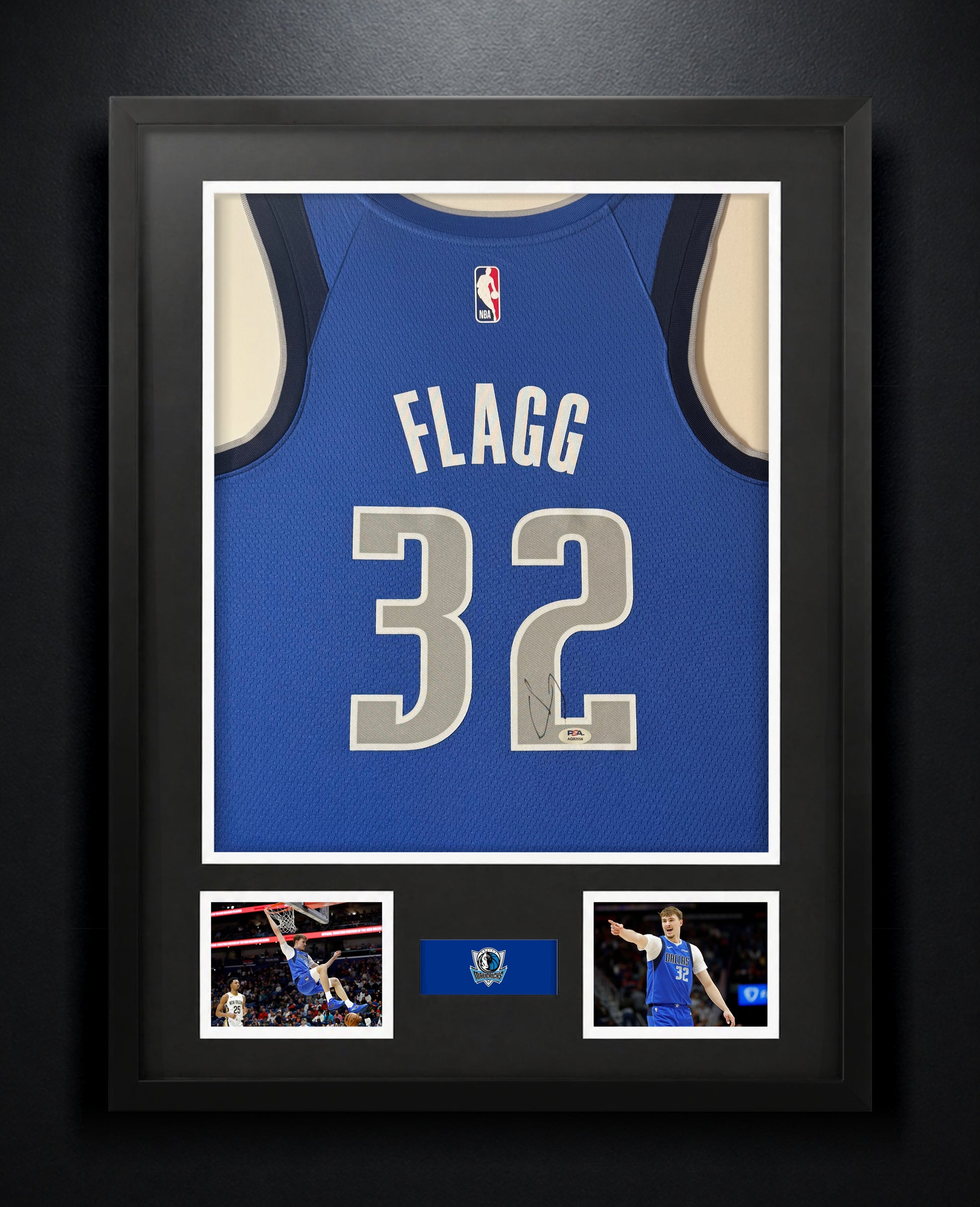 Cooper Flagg Signed Dallas Mavericks Nike Jersey Framed PSA COA - Photo of frame