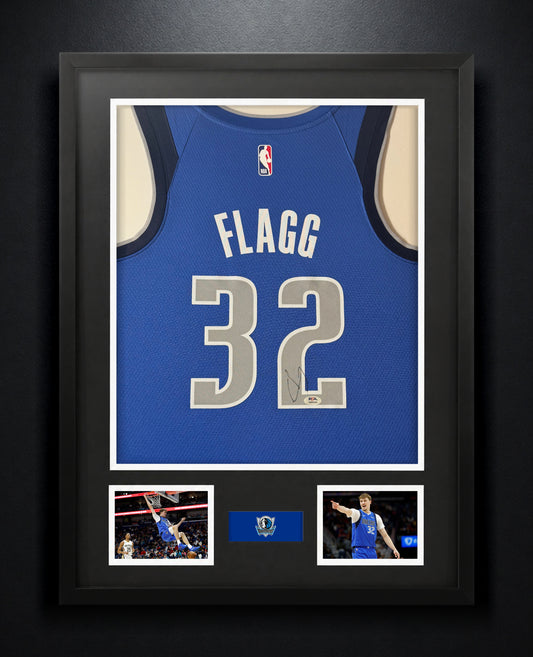 Cooper Flagg Signed Dallas Mavericks Nike Jersey Framed PSA COA - Photo of frame