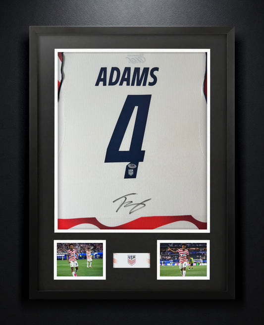 Tyler Adams Signed United States of America Nike Jersey Framed PSA COA - Photo of frame