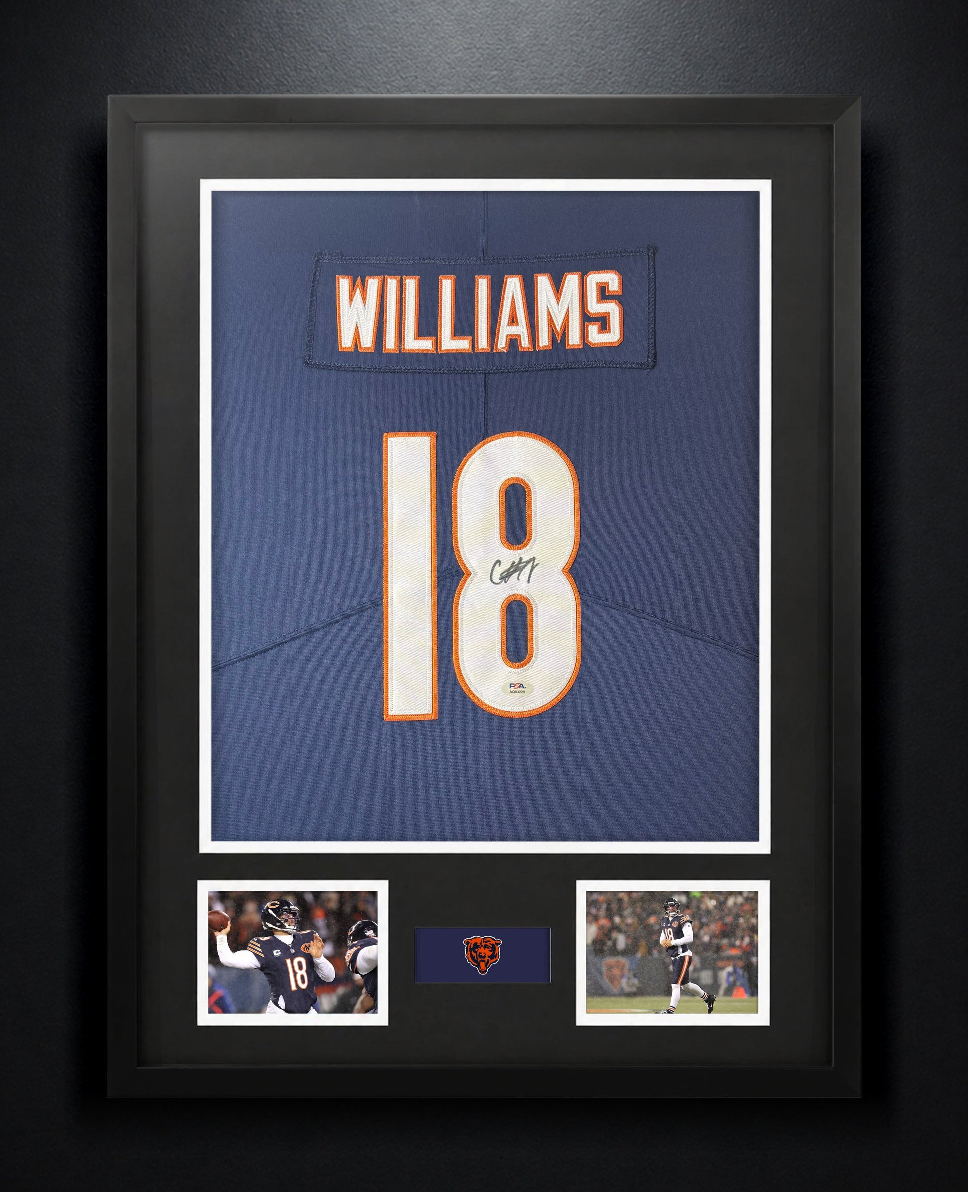 Caleb Williams Signed Chicago Bears Nike Jersey Framed PSA COA - Photo of frame
