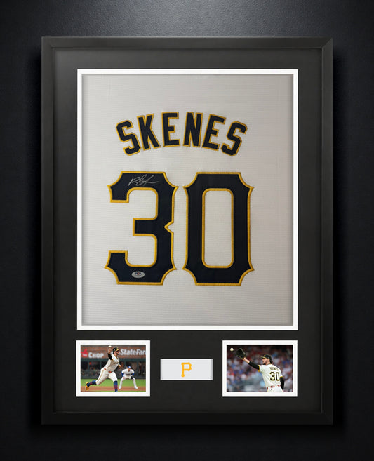 Paul Skenes Signed Pittsburgh Pirates Nike Jersey Framed PSA COA - Photo of frame