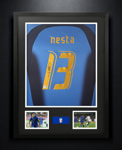 Alessandro Nesta Signed Italy Puma Jersey Framed Beckett COA - Photo of frame