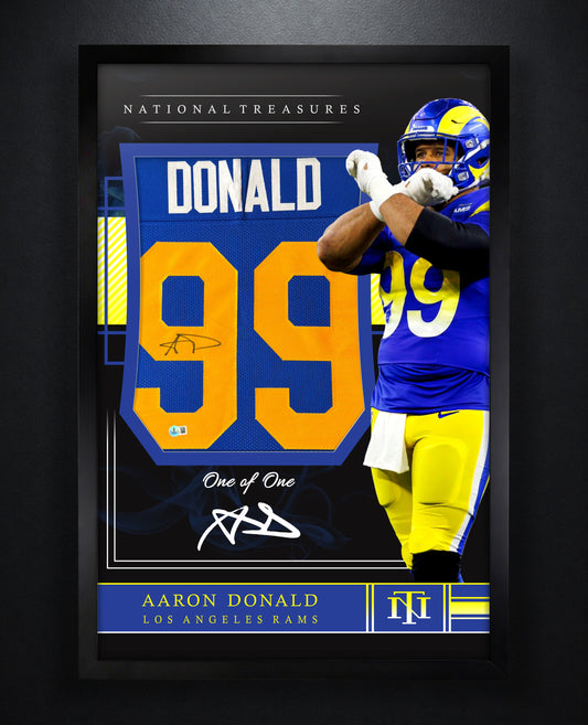 Aaron Donald Signed Los Angeles Rams Jersey Framed Beckett COA - Photo of frame