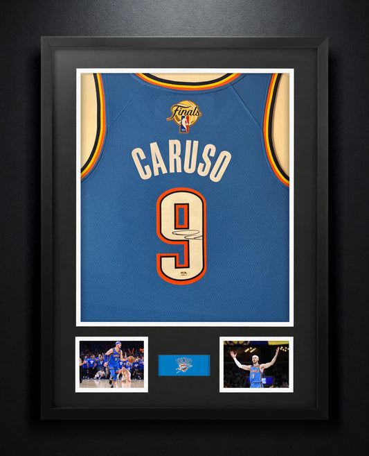 Alex Caruso Signed Oklahoma City Thunder Nike Jersey Framed PSA COA - Photo of frame