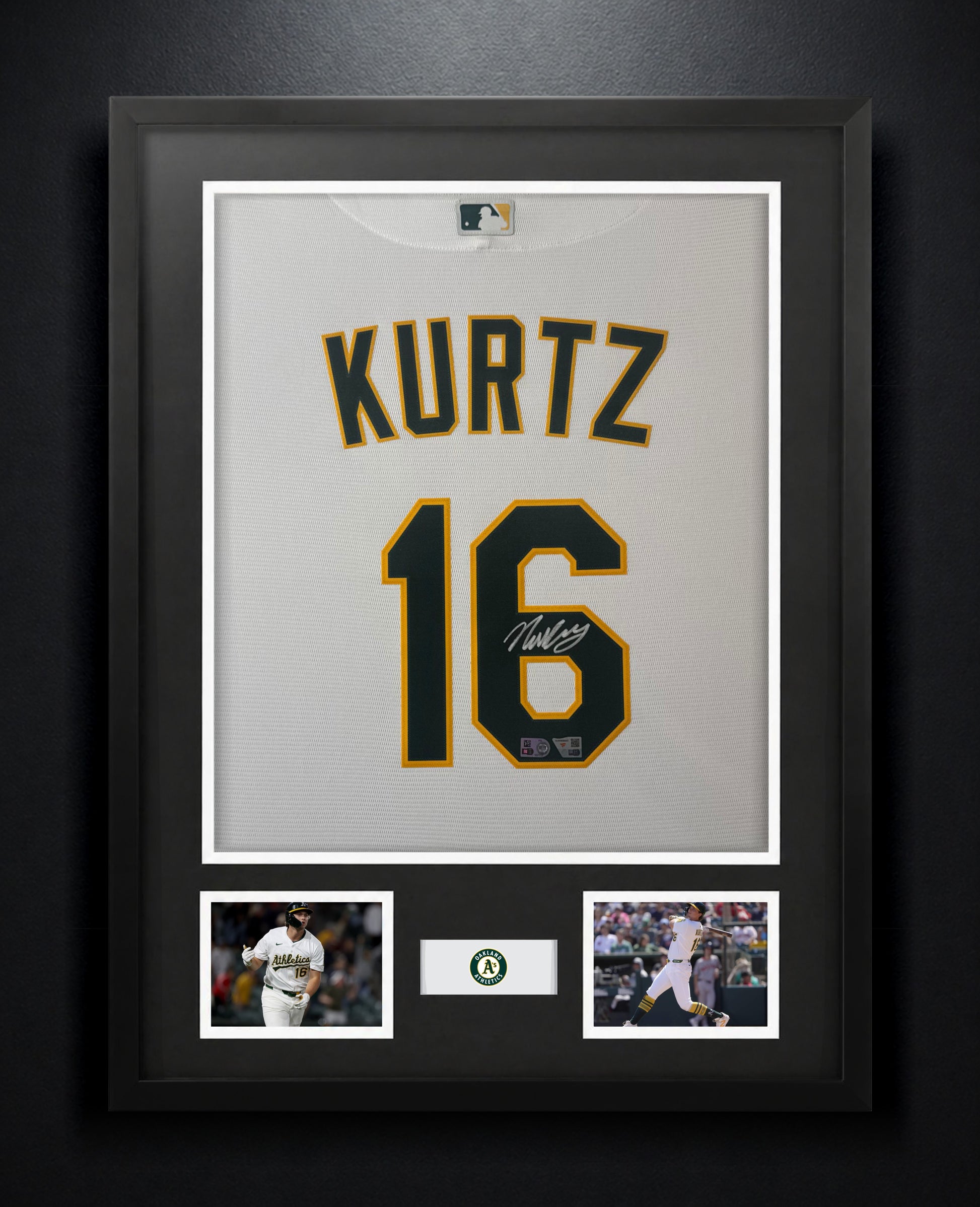 Nick Kurtz Signed Oakland Athletics Nike Jersey Framed Fanatics & MLB COA - Photo of frame