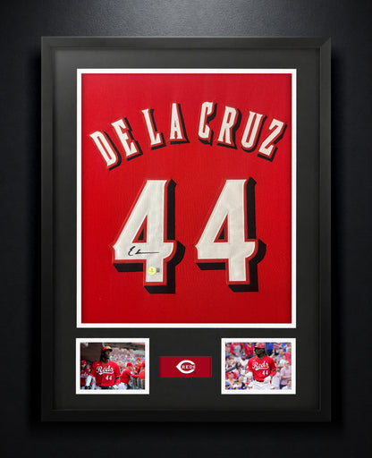 Elly De La Cruz Signed Cincinnati Reds Jersey Framed Beckett COA - Photo of frame