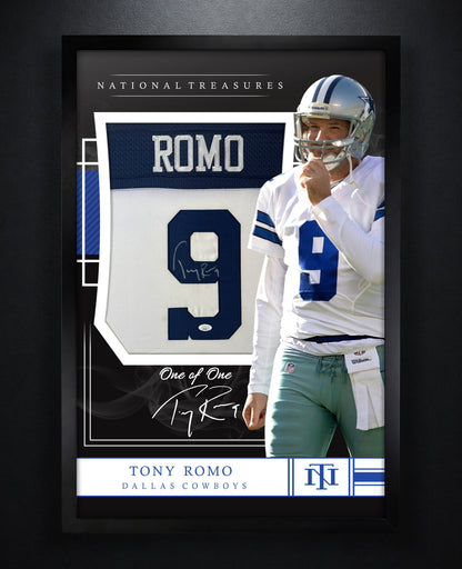 Tony Romo Signed Dallas Cowboys Jersey Framed JSA COA - Photo of frame
