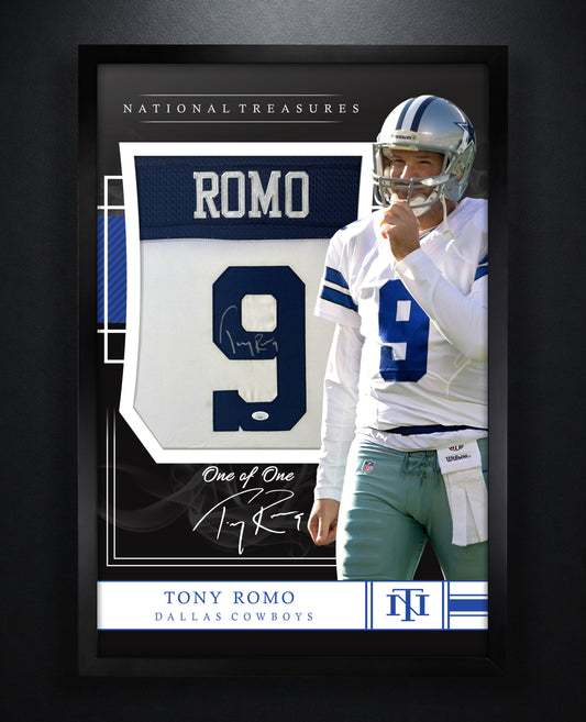 Tony Romo Signed Dallas Cowboys Jersey Framed JSA COA - Photo of frame