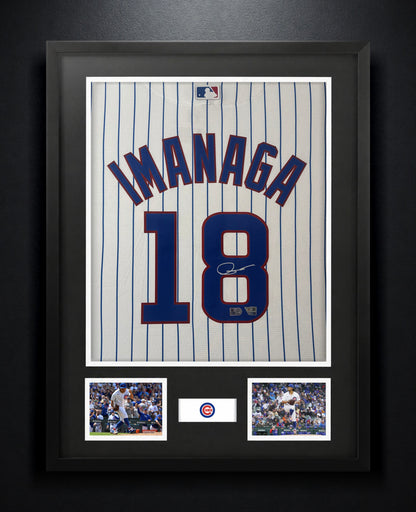 Shota Imanaga Signed Chicago Cubs Nike Jersey Framed Fanatics & MLB COA - Photo of frame