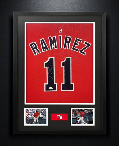 Jose Ramirez Signed Cleveland Guardians Jersey Framed JSA COA - Photo of frame