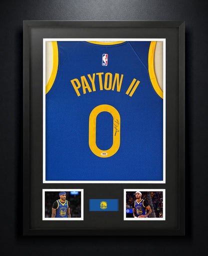 Gary Payton II Signed Golden State Warriors Nike Jersey Framed PSA COA - Photo of frame