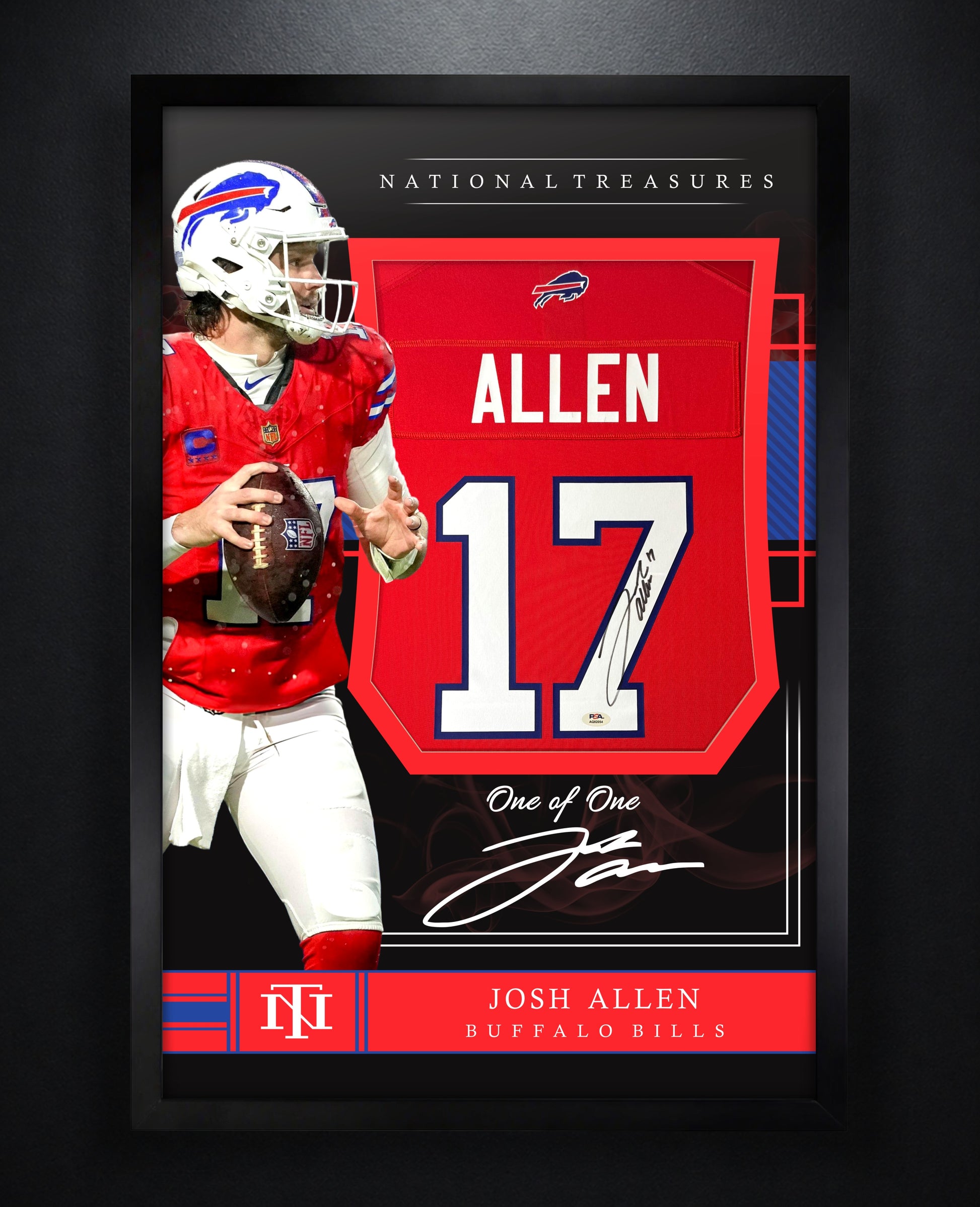 Josh Allen Signed Buffalo Bills Nike Jersey Framed Beckett & PSA COA - Photo of frame
