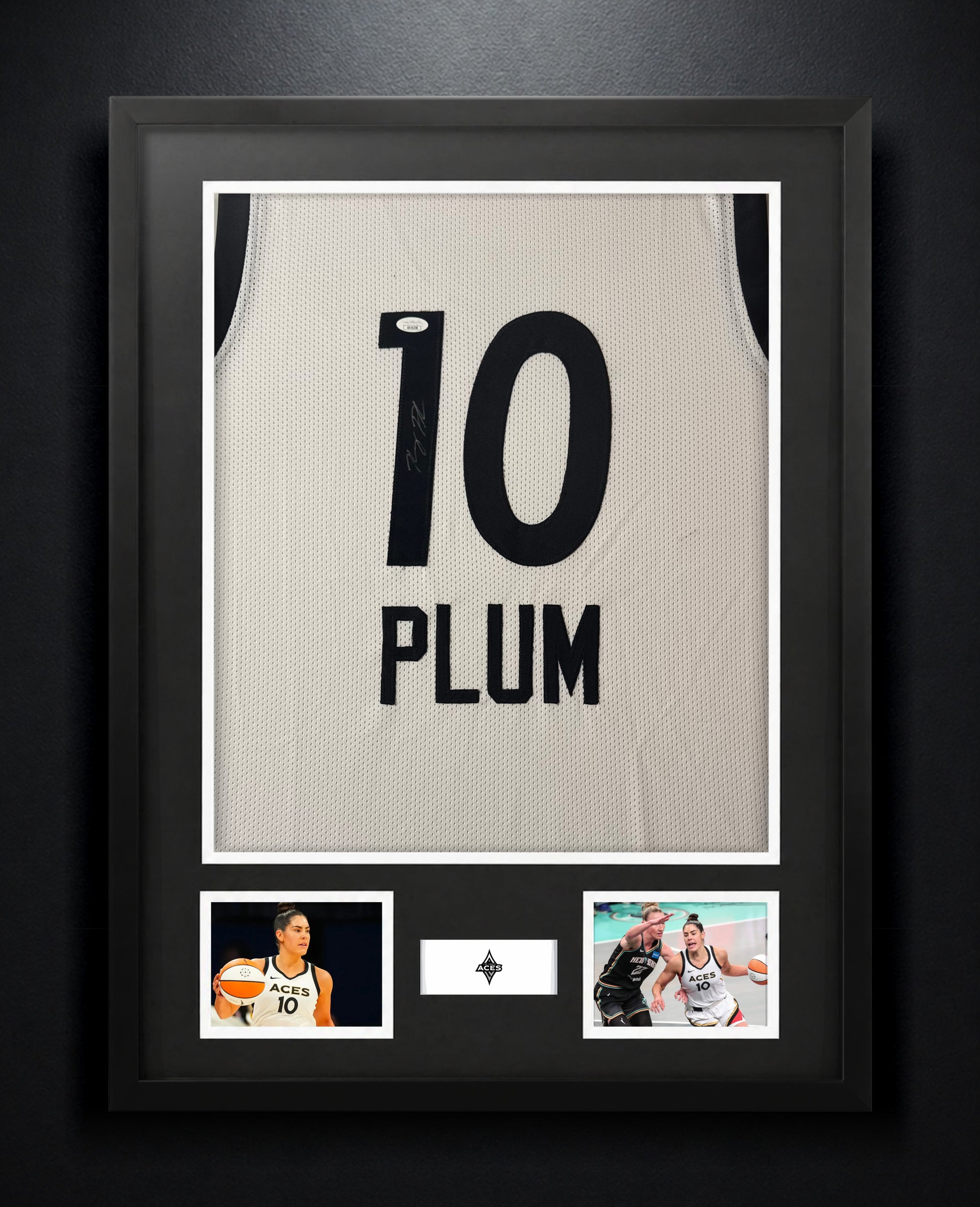 Kelsey Plum Signed Las Vegas Aces Jersey Framed JSA COA - Photo of frame