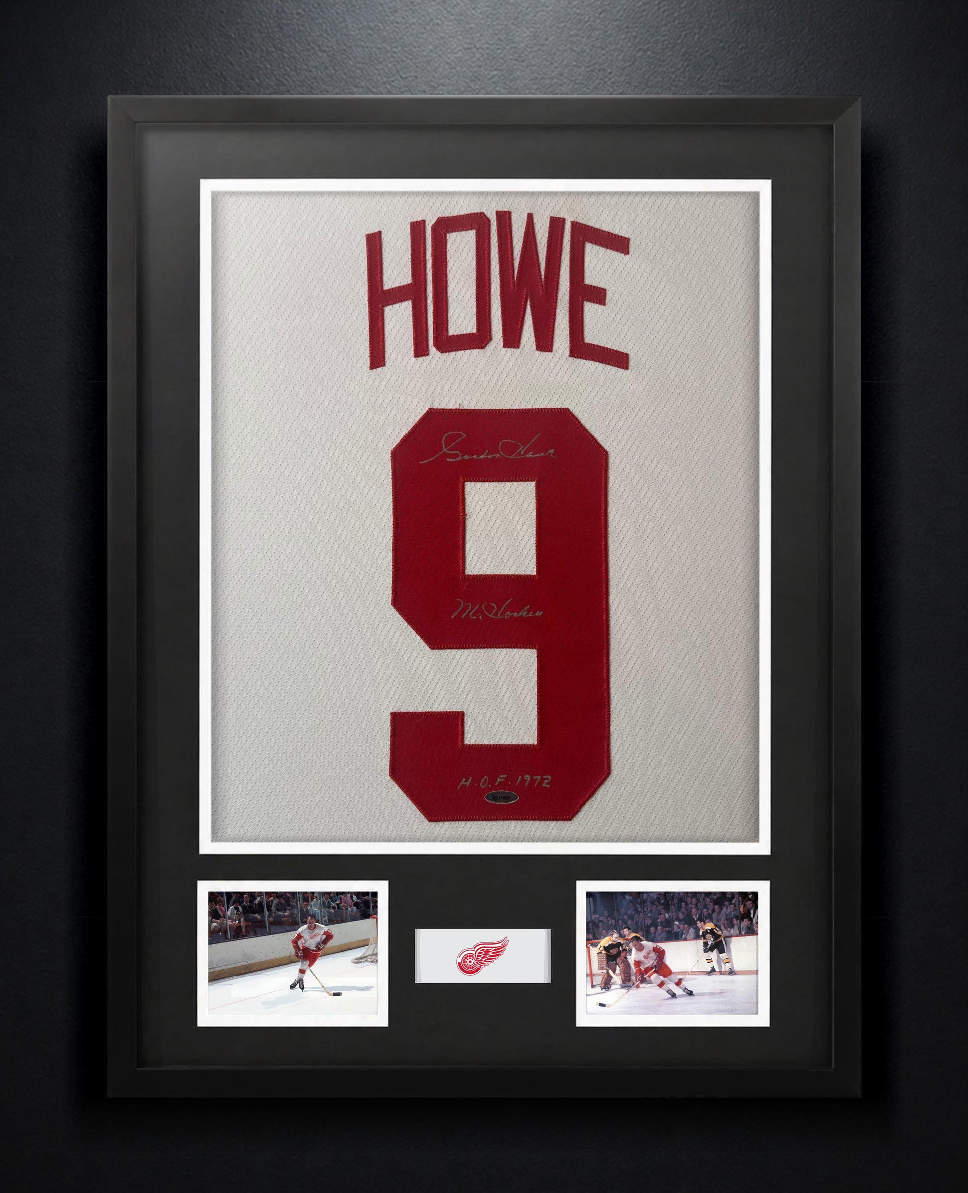 Gordie Howe Signed Detroit Red Wings CCM Jersey Framed TriStar COA INSCRIBED - Photo of frame