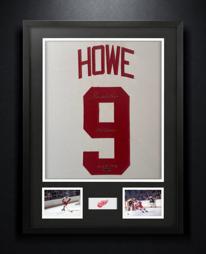 Gordie Howe Signed Detroit Red Wings CCM Jersey Framed TriStar COA INSCRIBED - Photo of frame