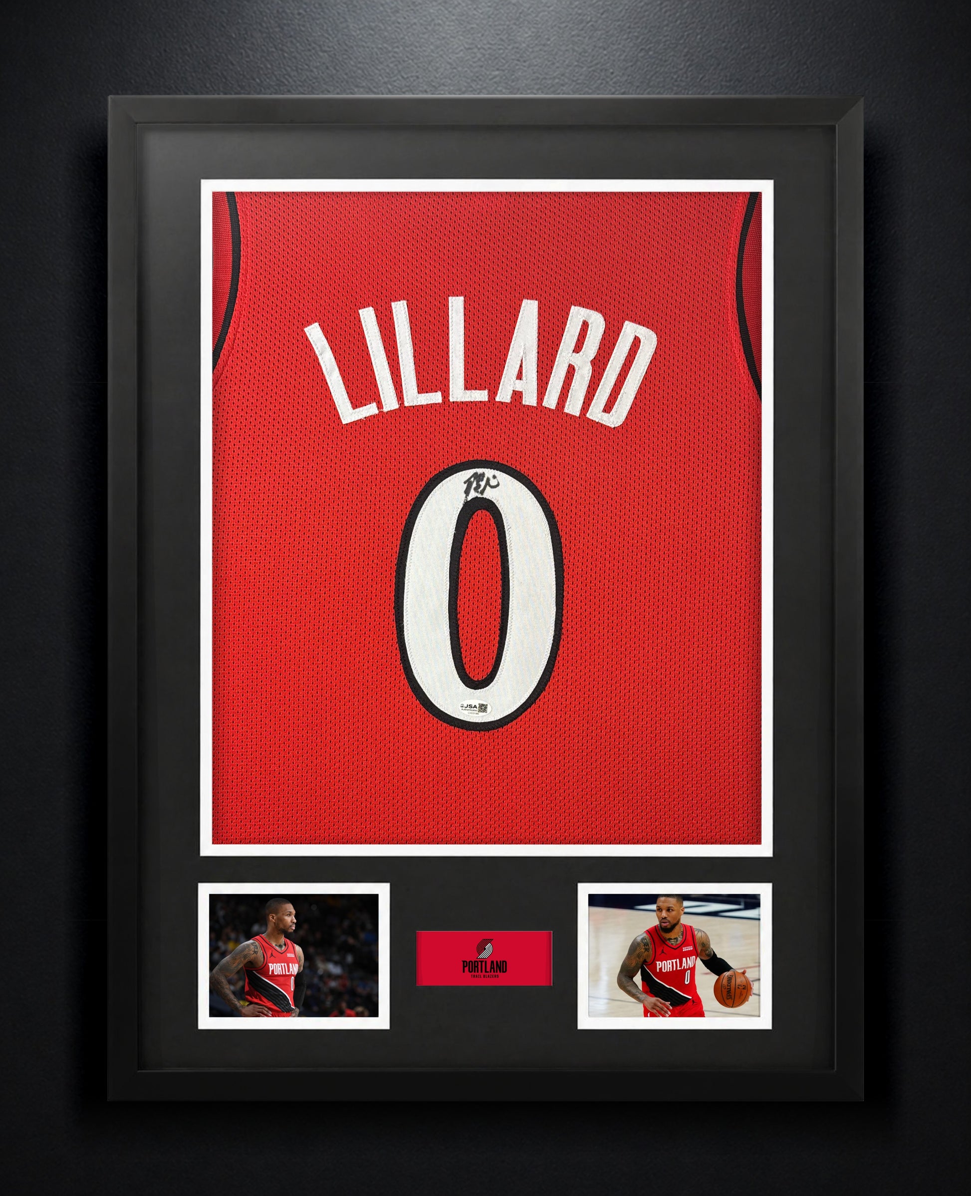 Damian Lillard Signed Portland Trail Blazers Jersey Framed JSA COA - Photo of frame
