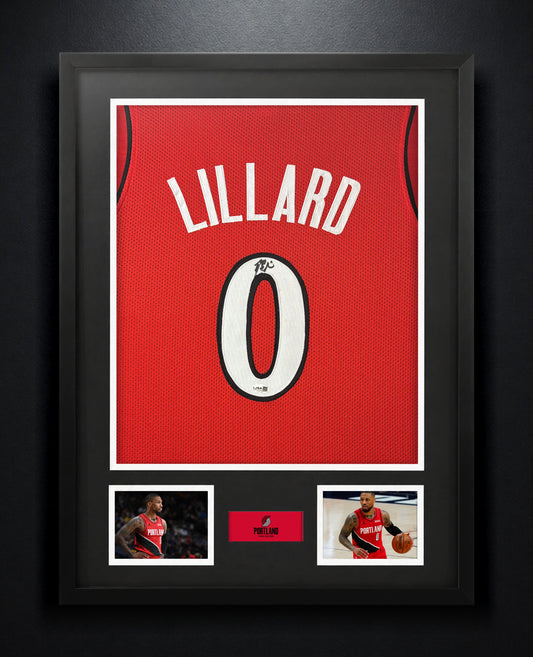 Damian Lillard Signed Portland Trail Blazers Jersey Framed JSA COA - Photo of frame