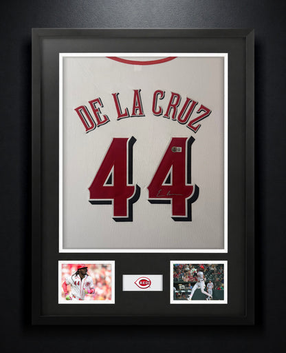 Elly De La Cruz Signed Cincinnati Reds Jersey Framed Beckett COA - Photo of frame