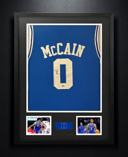 Jared McCain Signed Duke Blue Devils Nike Jersey Framed PSA COA - Photo of frame