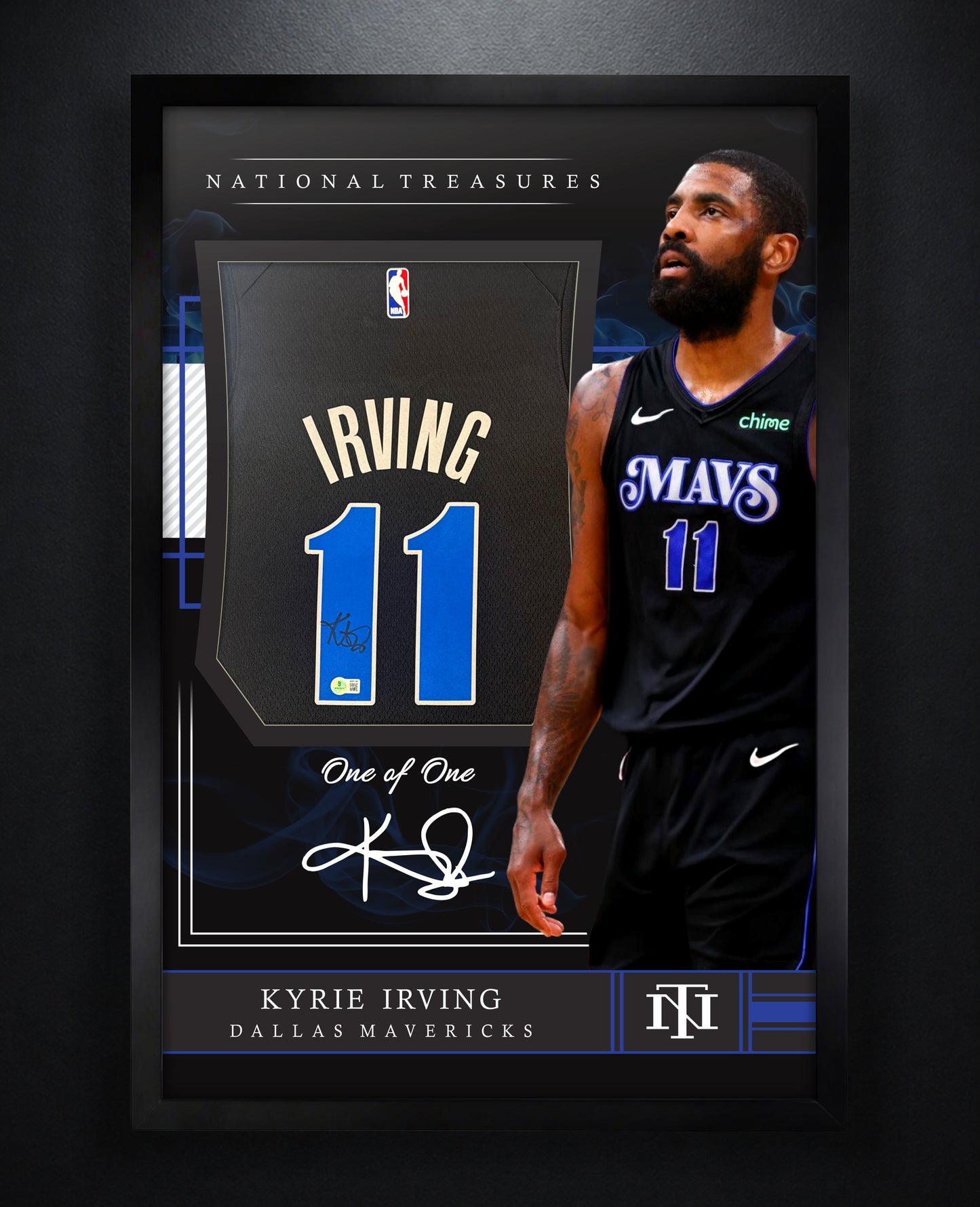 Kyrie Irving Signed Dallas Mavericks Nike Jersey Framed Beckett COA - Photo of frame