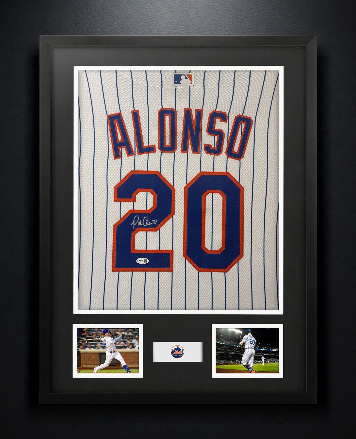 Pete Alonso Signed New York Mets Nike Jersey Framed JSA COA - Photo of frame