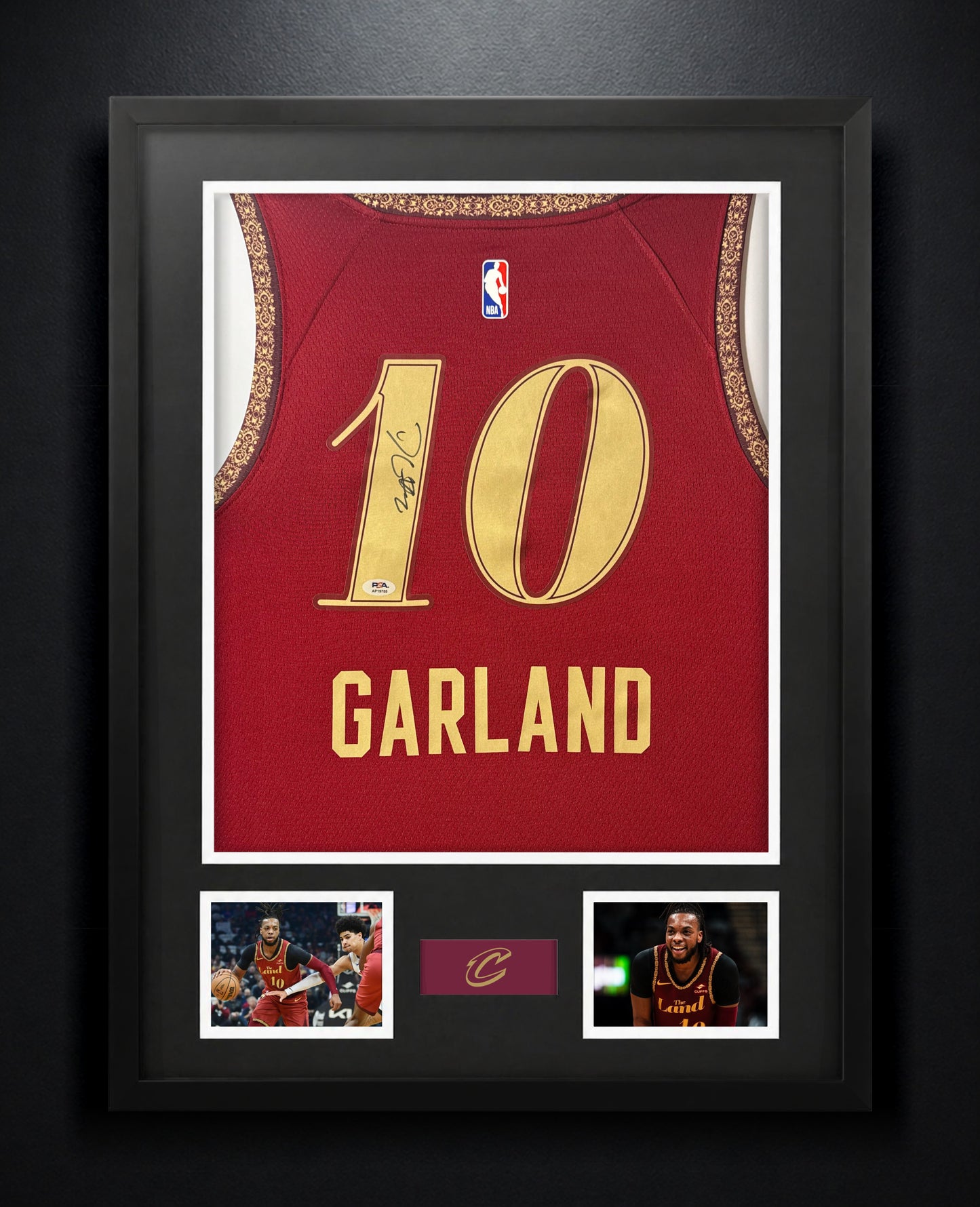 Darius Garland Signed Cleveland Cavaliers Nike Jersey Framed PSA COA - Photo of frame