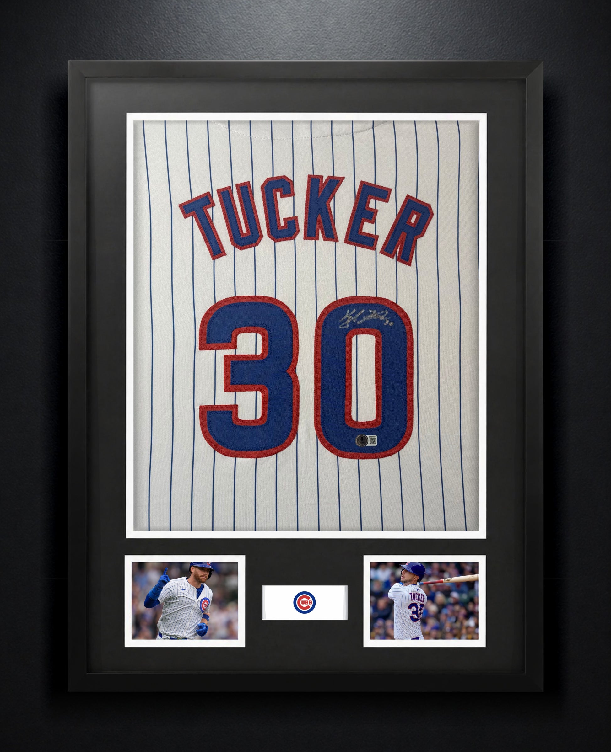 Kyle Tucker Signed Chicago Cubs Jersey Framed Beckett COA - Photo of frame