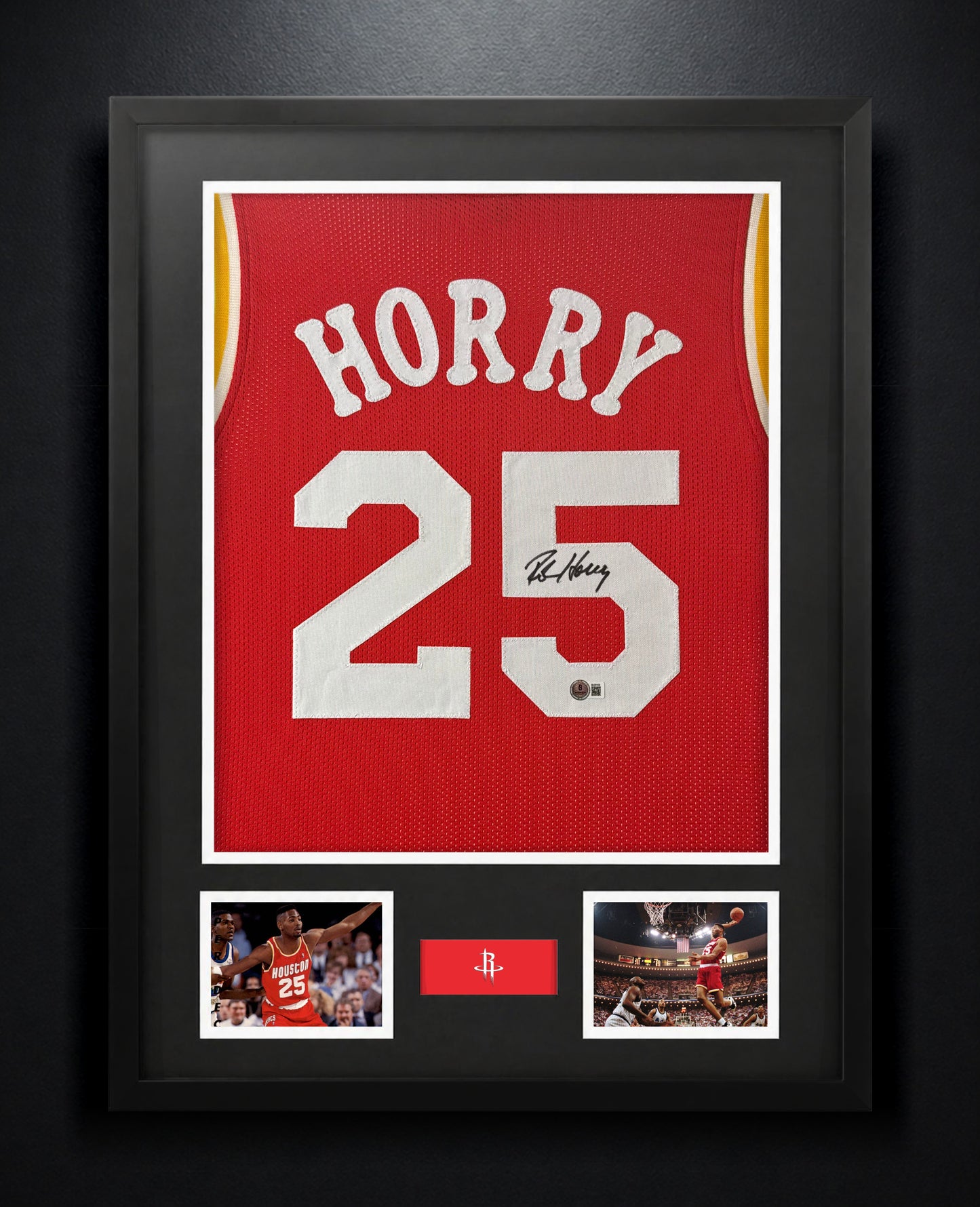 Robert Horry Signed Houston Rockets Jersey Framed Beckett COA - Photo of frame
