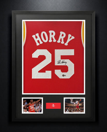 Robert Horry Signed Houston Rockets Jersey Framed Beckett COA - Photo of frame