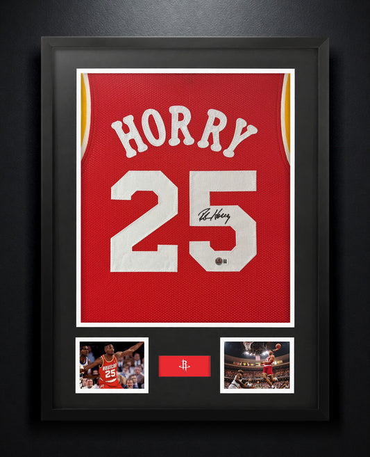 Robert Horry Signed Houston Rockets Jersey Framed Beckett COA - Photo of frame