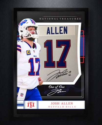 Josh Allen Signed Buffalo Bills Nike Jersey Framed Fanatics COA - Photo of frame