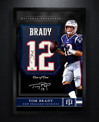 Tom Brady Signed New England Patriots Nike Jersey Framed Fanatics COA - Photo of frame