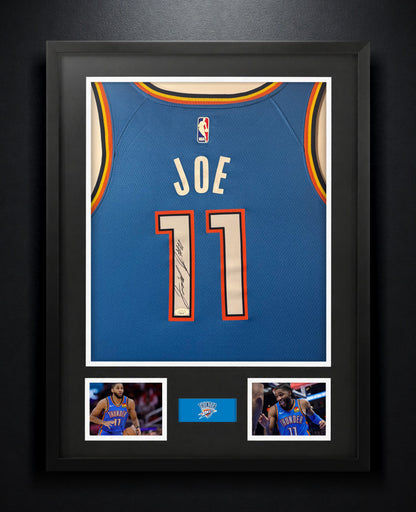 Isaiah Joe Signed Oklahoma City Thunder Nike Jersey Framed JSA COA - Photo of frame