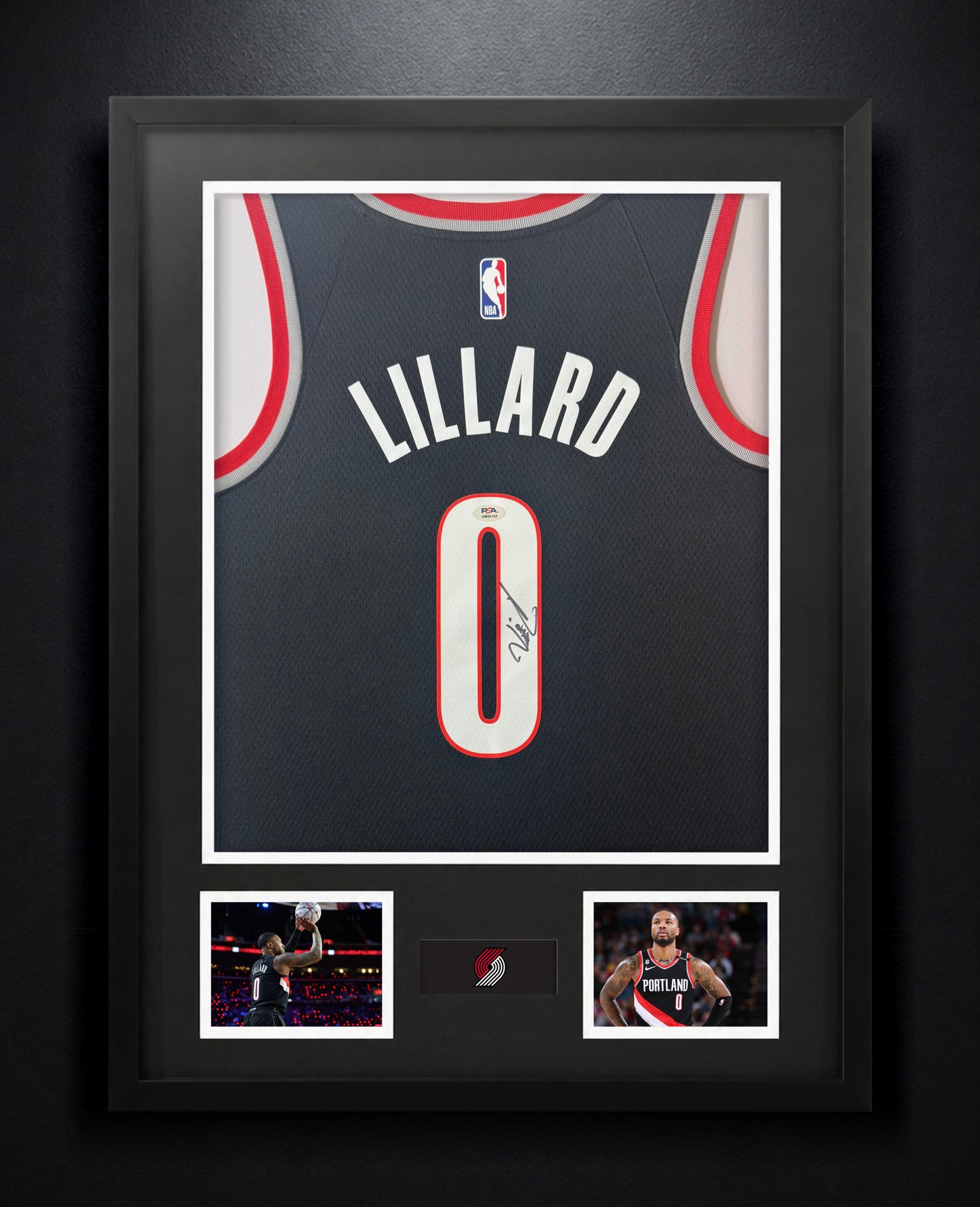 Damian Lillard Signed Portland Trail Blazers Nike Jersey Framed PSA COA - Photo of frame