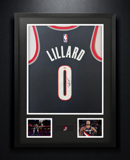 Damian Lillard Signed Portland Trail Blazers Nike Jersey Framed PSA COA - Photo of frame