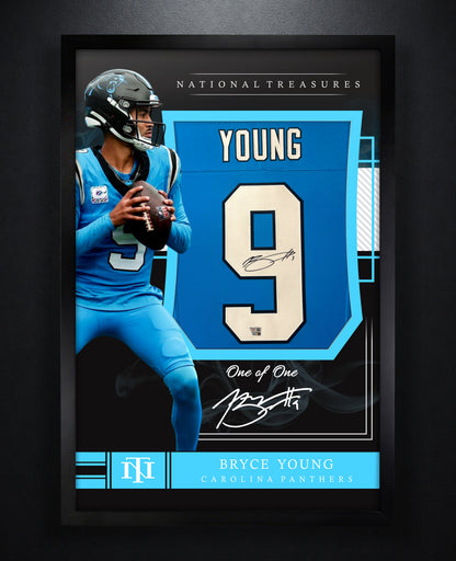 Bryce Young Signed Carolina Panthers Nike Jersey Framed Fanatics COA - Photo of frame