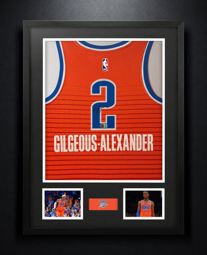 Shai Gilgeous-Alexander Signed Oklahoma City Thunder Nike Jersey Framed Beckett COA - Photo of frame