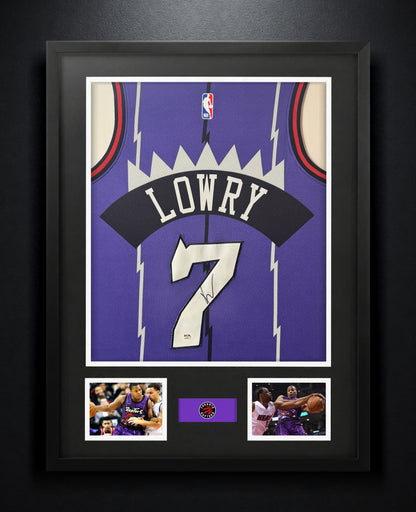 Kyle Lowry Signed Toronto Raptors Mitchell & Ness Jersey Framed PSA COA - Photo of frame