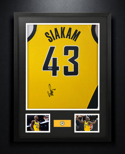 Pascal Siakam Signed Indiana Pacers Nike Jersey Framed PSA COA - Photo of frame