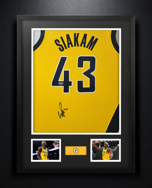 Pascal Siakam Signed Indiana Pacers Nike Jersey Framed PSA COA - Photo of frame