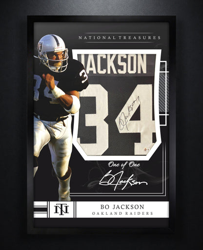 Bo Jackson Signed Oakland Raiders Jersey Framed Beckett COA - Photo of frame