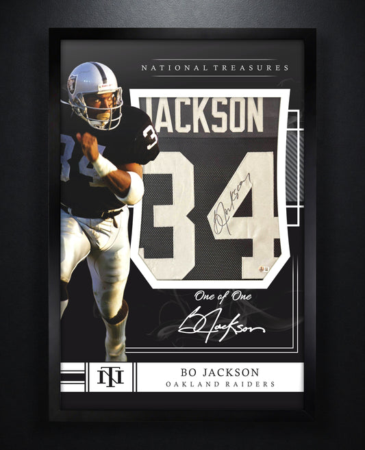 Bo Jackson Signed Oakland Raiders Jersey Framed Beckett COA - Photo of frame