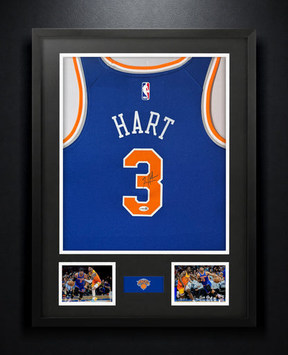 Josh Hart Signed New York Knicks Nike Jersey Framed JSA COA - Photo of frame