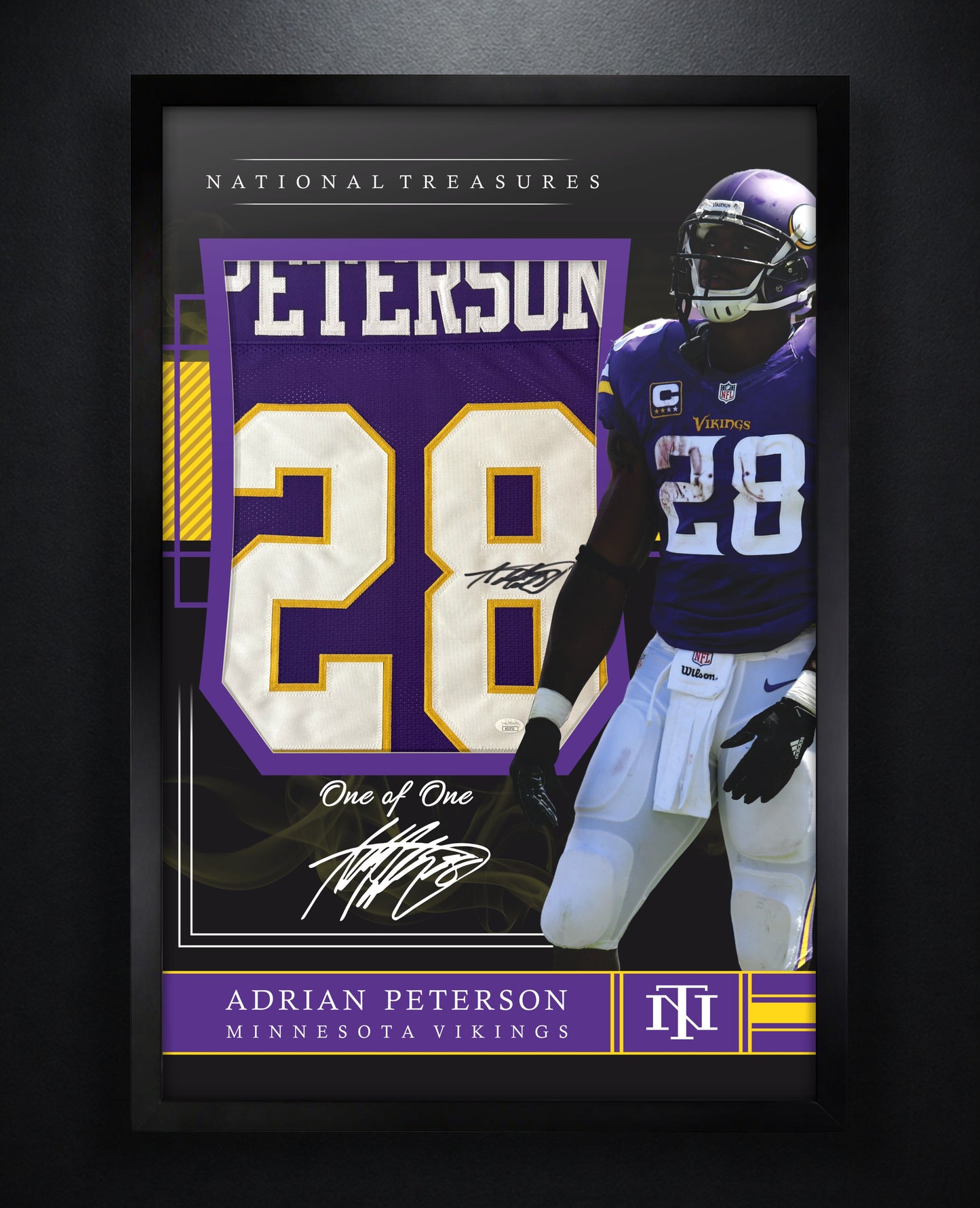 Adrian Peterson Signed Minnesota Vikings Jersey Framed JSA COA - Photo of frame