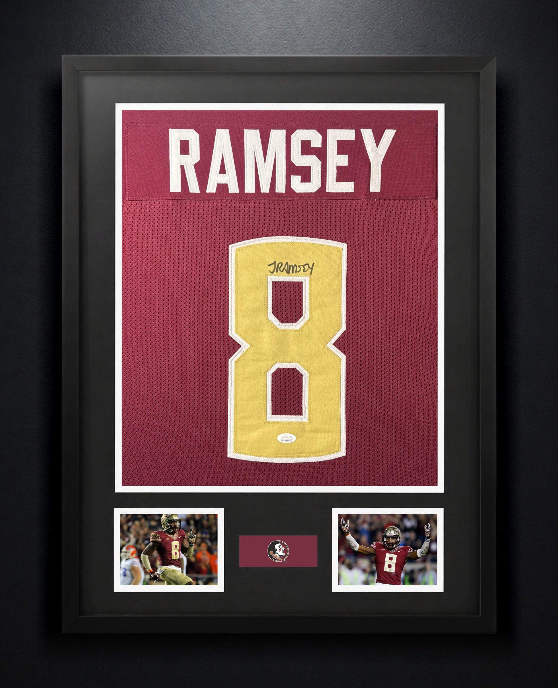 Jalen Ramsey Signed Florida State Seminoles Jersey Framed JSA COA - Photo of frame