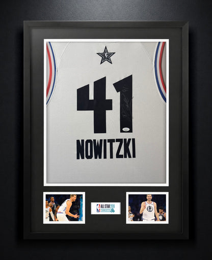 Dirk Nowitzki Signed All Star 2019 Nike Jersey Framed JSA COA - Photo of frame